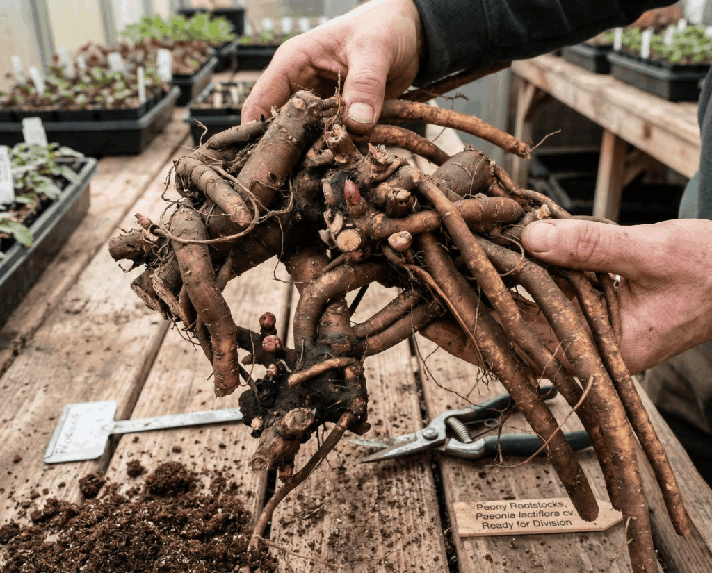 Oogst en verwerking
Na twee of drie groeiseizoenen worden de planten gerooid en zorgvuldig verwerkt. De planten worden gedeeld in stekken, waarbij elke stek voldoende ogen en wortelmassa bevat om een sterke nieuwe plant te ontwikkelen.